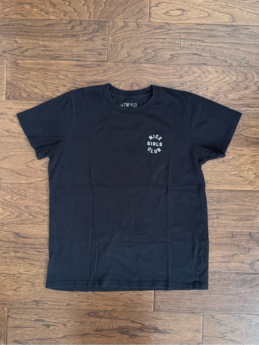 GUC ATWYLD Nice Girls Club Black Graphic Short Sleeve Tee